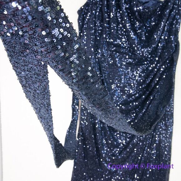 New! City Chic Athena Maxi sequin Dress navy blue, size 24 - Picture 10 of 16